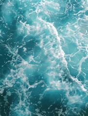 Poster - The image is of a large body of water with a lot of white foam and bubbles. The water appears to be very calm and peaceful, with the foam and bubbles adding a sense of movement and energy to the scene