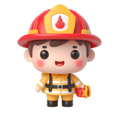 Wall Mural - 3d illustration of fireman. Realistic 3d high quality isolated render	