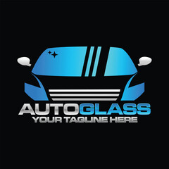 Wall Mural - auto glass logo design vector template
