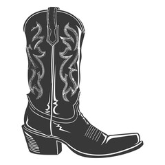 Wall Mural - silhouette cowboy boot black color only