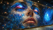 © Stock Source - mesmerizing mural featuring a celestial goddess adorned with constellations radiating cosmic energy and wisdom