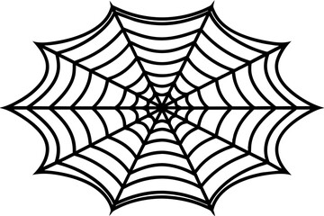 Halloween monochrome spider with in a web