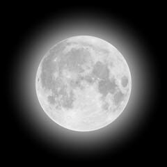 realistic detailed full big moon isolated on transparent background. creative vector illustration