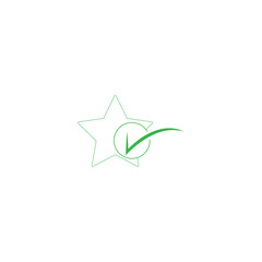 Wall Mural - Star with a checkmark, Best review symbol,tick with star [illustration]
