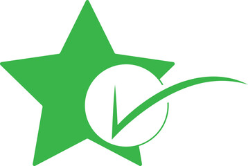 Star with a checkmark, Best review symbol,tick with star [illustration]
