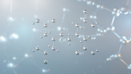 Sticker - ethylenediaminetetraacetic acid molecular structure, 3d model molecule, aminopolycarboxylic acid, structural chemical formula view from a microscope