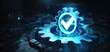 © Stocks Buddy - A digital blue virtual gear with checkmark icon