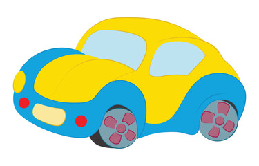 Wall Mural - A yellow toy car vector