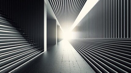 Wall Mural - a linear design background featuring abstract geometry, with lines that create a sense of depth and 