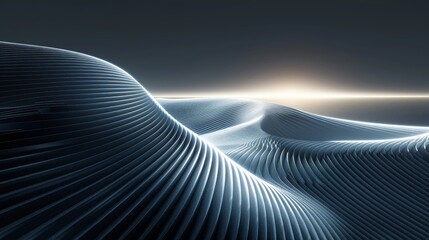 Wall Mural - an abstract linear art background with converging lines, designed to create a sense of depth and per