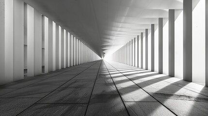 Wall Mural - an abstract vanishing point background with geometric perspective, showcasing linear design and dept