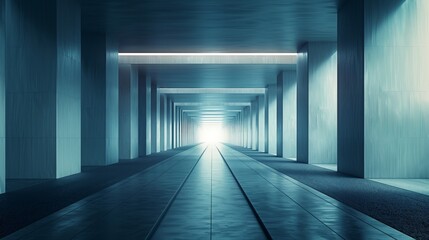 Wall Mural - an abstract vanishing point background with geometric perspective, showcasing linear design and dept