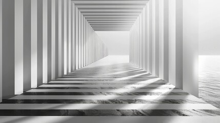 Wall Mural - a linear horizon background with perspective lines, featuring abstract geometry and converging lines