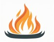 © Arthur - borning fire icon, vector image on white background