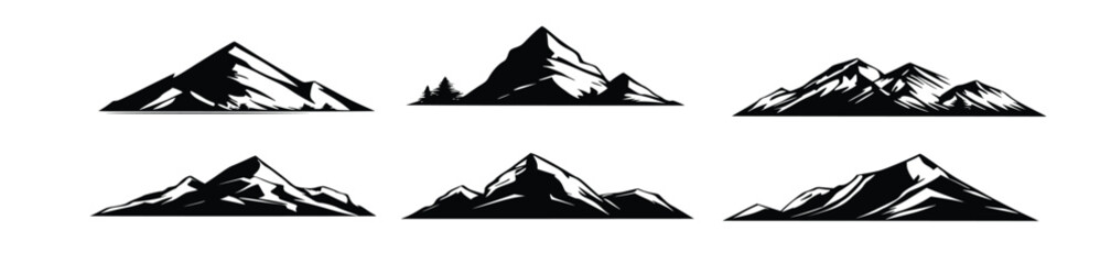 Wall Mural - mountain silhouette icon vector set for logo