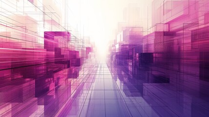 Wall Mural - an abstract linear art background with perspective pattern, showcasing geometric depth and linear ab