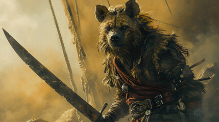 Poster - illustrations of Hyena scary pirates