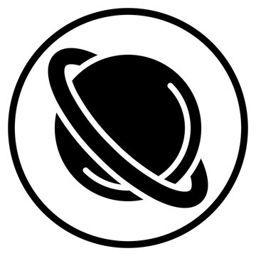 neon planet glyph icon