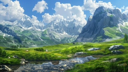 Wall Mural - Mountain landscapes during the summer season