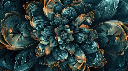 Wall Mural - intricate abstract pattern created from fractal flower for graphic design and wrapping paper