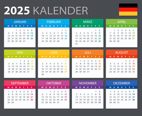 Wall Mural - 2025 Calendar - vector illustration