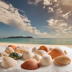 Wall Mural - seashells on the beach