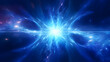 © yonshan - Digital blue glowing high energy plasma force field in space poster background