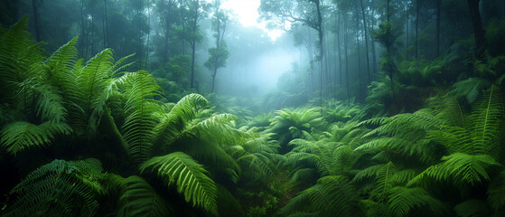 there is a forest with a lot of green plants and trees