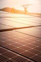 Wall Mural - installing solar panels, renewable energy. sustainable energy to businesses, homes, and smart city. 
