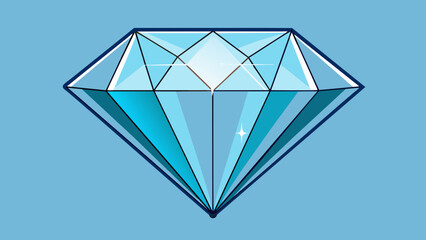 Sticker - A flawless diamond sparkling and reflecting light in all directions with a perfect round shape and no visible flaws.. Cartoon Vector.