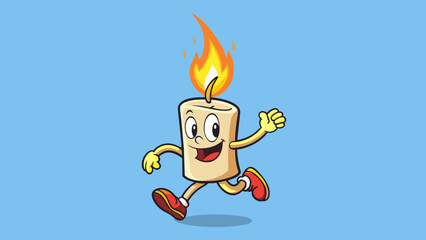 Sticker - A flickering candle flame casting a dancing light and creating a sense of calm and relaxation.. Cartoon Vector.