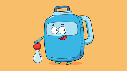 Wall Mural - A full gallon of water that weighs 8 pounds is fluid and sloshy with a noticeable shift in movement when lifted.. Cartoon Vector.