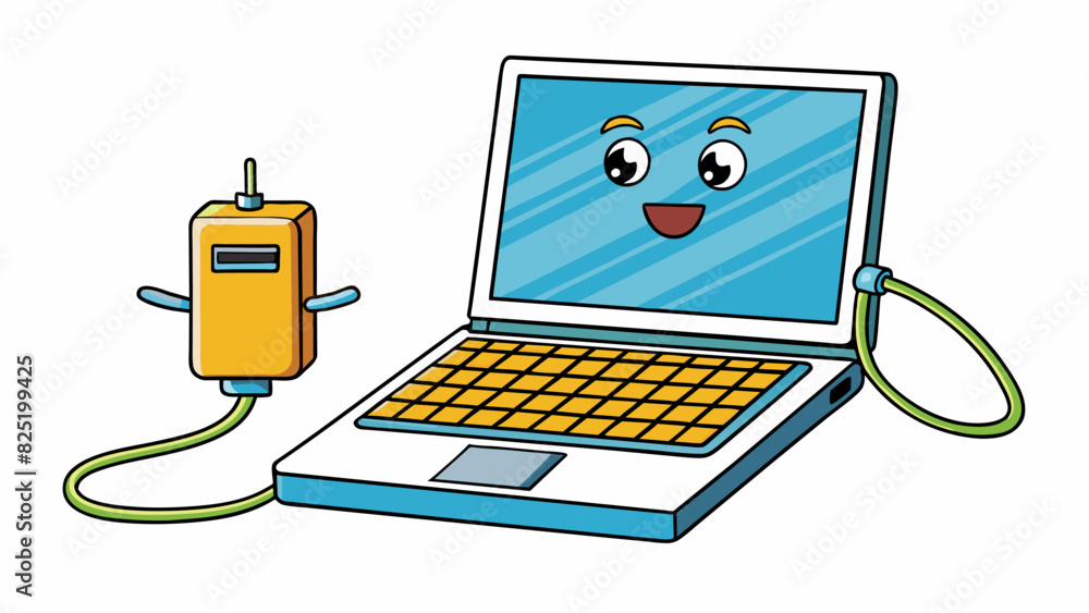 A laptop computer that requires a charged battery to operate without ...