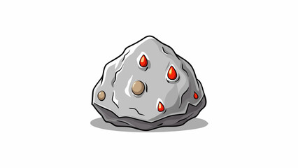 Poster - A light gray stone with a pitted surface and a unique shape almost like a miniature mountain. It has a faint metallic sheen and feels warm to the. Cartoon Vector.