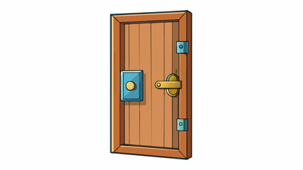 Wall Mural - a regular door is a rectangular panel made of wood or metal attached to a frame and usually equipped
