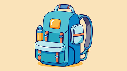 Canvas Print - A redesigned backpack with improved ergonomic ss and extra padding distributing weight more evenly and providing better support for the shoulders and. Cartoon Vector.