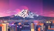 © Ivan Haidutski/Stocksy - Illustration of VR digital futuristic mountain landscape and city