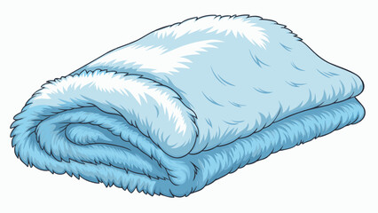 Poster - A soft cozy blanket made of fluffy material perfect for snuggling under on a cold winters night.. Cartoon Vector.