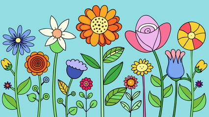 Wall Mural - Class of flowers Flowers are a type of plant that have a unique structure and produce seeds enclosed in a protective fruit. They come in a wide. Cartoon Vector.