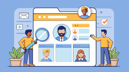 Indeed is a large online platform that connects job seekers to potential employers through its userfriendly interface. The layout consists of a clean. Cartoon Vector.