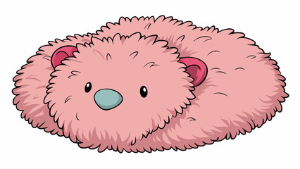 Sticker - Plush A soft and fluffy material often used to make stuffed animals or comfy blankets. It has a plush texture and is very huggable.. Cartoon Vector.