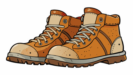 the mention was a pair of worn leather hiking boots with scuffed toes and sy soles ready to tackle a