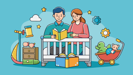 Wall Mural - The role of a parent is to nurture and care for their children. They possess immense love patience and selflessness. Some of the objects that help. Cartoon Vector.