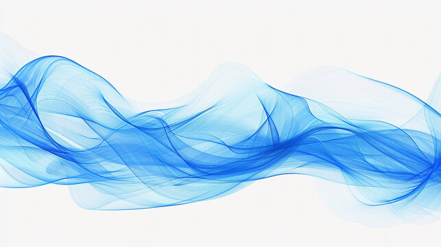 abstract blue waves on white background.