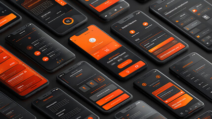 series of highfidelity mockups showcasing mobile app across multiple device including smartphones tablet laptop desktop monitor Each mockup should display interface realistic setting reflecting actual