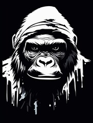 Wall Mural - Minimalist Gorilla T-Shirt