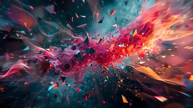 Abstract background of a colorful explosion.