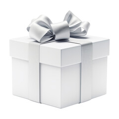 Wall Mural - white gift box isolated on transparent background cutout