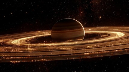 Poster - an image of a saturn like object in the outer space