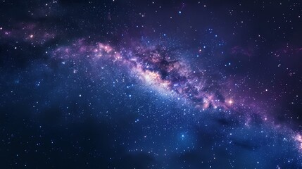 Wall Mural - starry night sky background with a swirling nebula, twinkling stars, and the Milky Way stretching across the vast expanse of space.